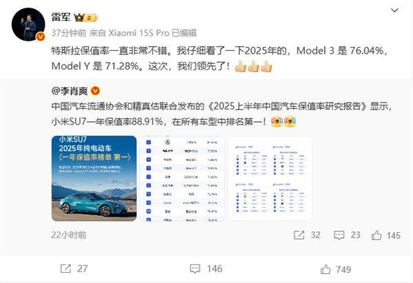 高管变动公司回应：正常变动；雷军：特斯拉保值率非常不错这次我们领先了丨雷峰早报开元棋牌app商汤科技将成立独立的具身智能公司；罗马仕电芯供应商安普瑞斯多位(图2)